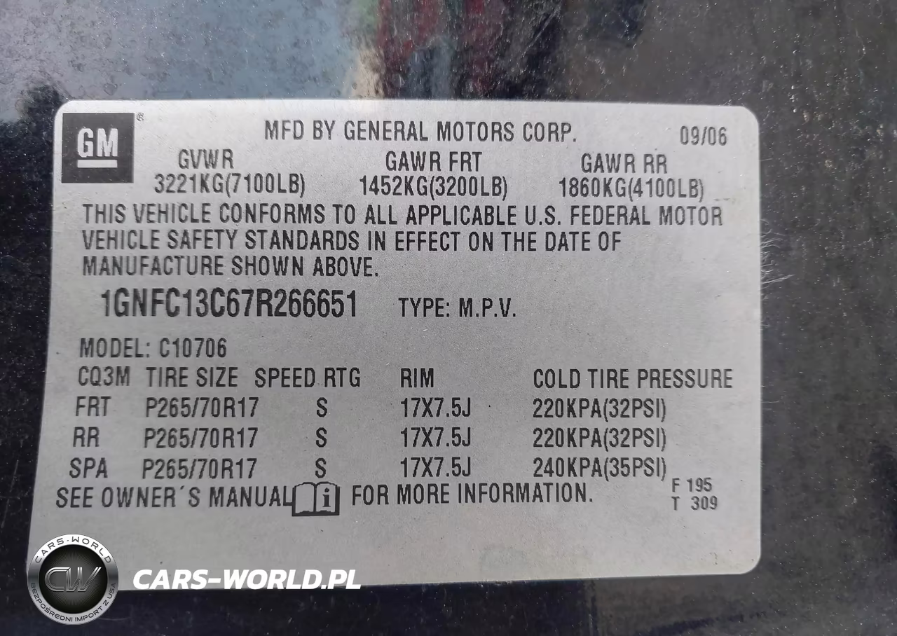 2007 Chevrolet Tahoe Ls VIN:1GNFC13C67R266651 - 9