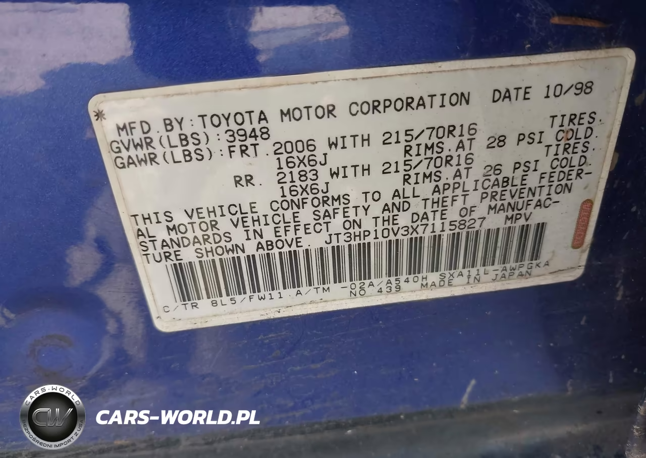 1999 Toyota Rav4 VIN:JT3HP10V3X7115827 - 9