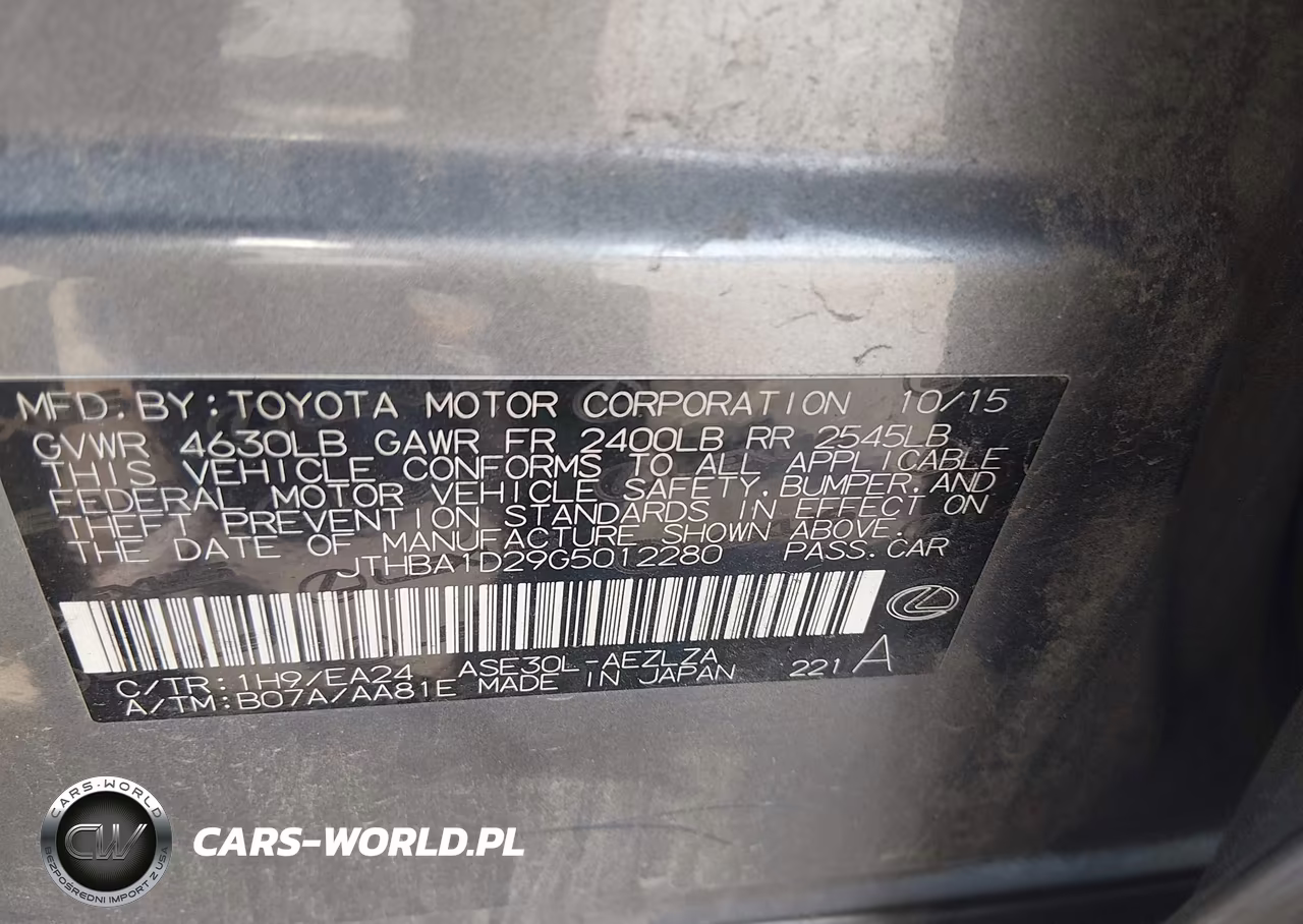 2016 Lexus Is 200T VIN:JTHBA1D29G5012280 - 9
