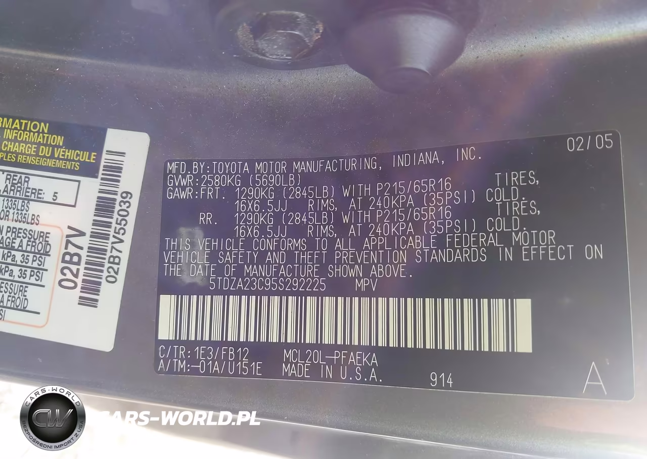 2005 Toyota Sienna Le VIN:5TDZA23C95S292225 - 9
