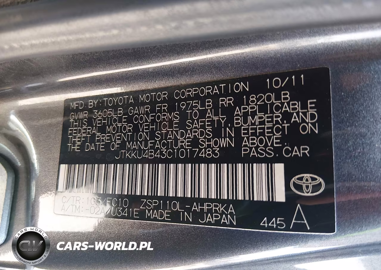 2012 Scion Xd VIN:JTKKU4B43C1017483 - 9