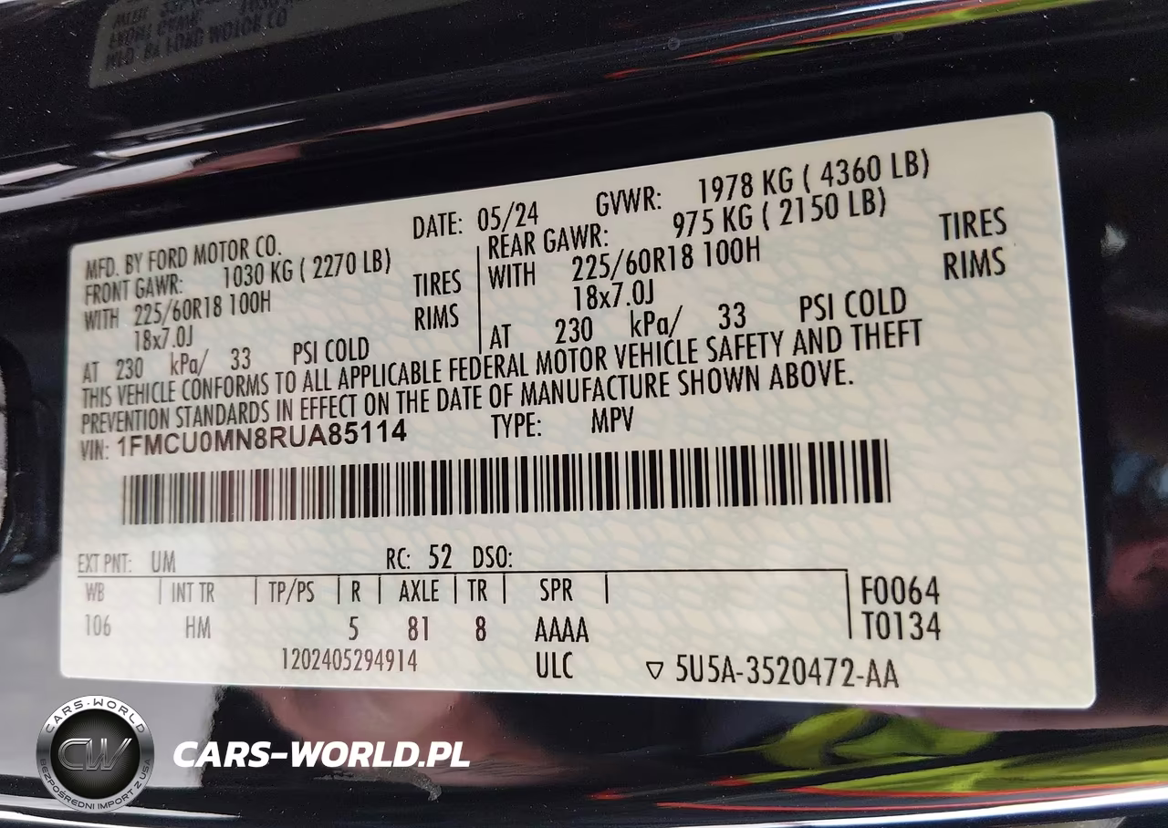 2024 Ford Escape St-Line VIN:1FMCU0MN8RUA85114 - 9