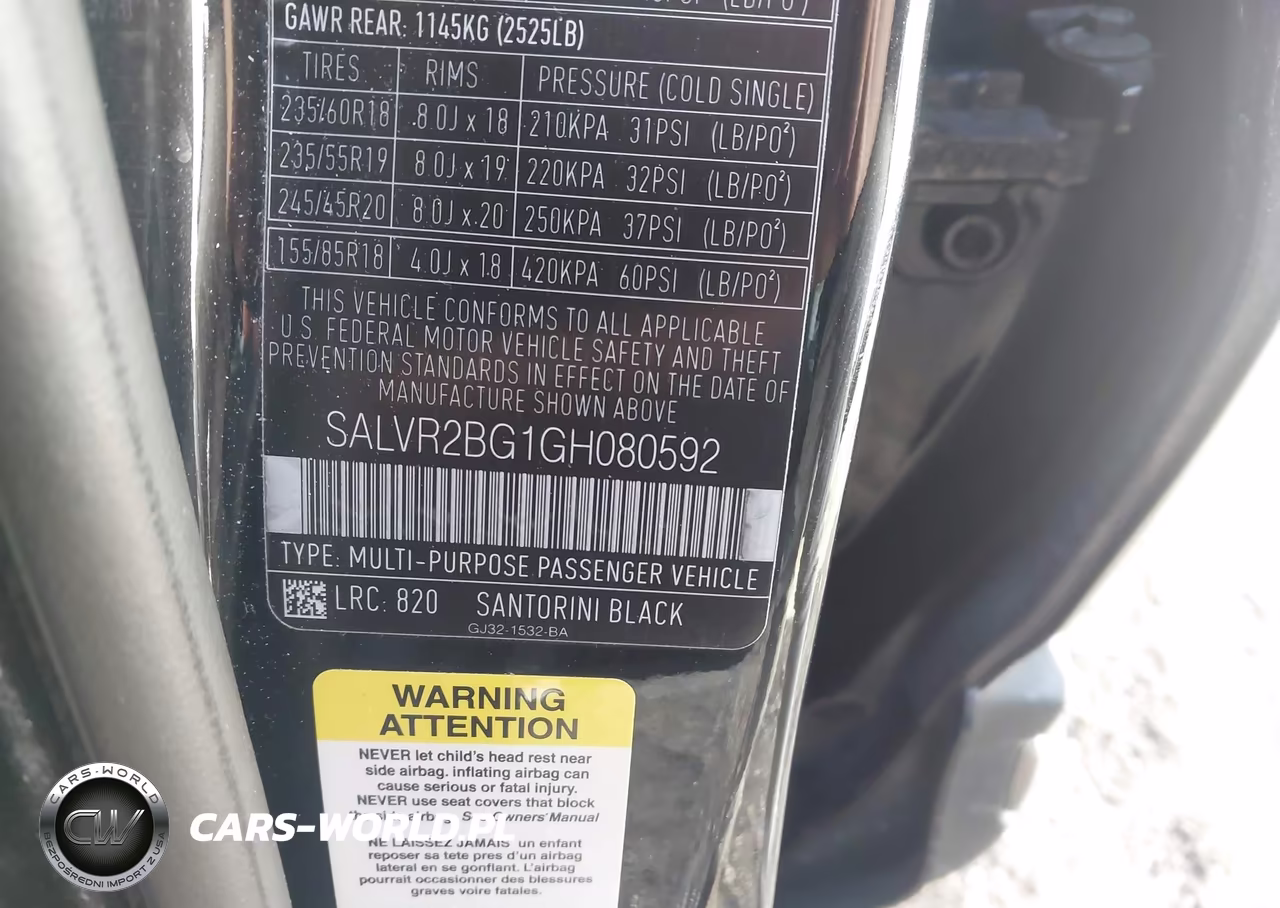 2016 Land Rover Range Rover Evoque Hse VIN:SALVR2BG1GH080592 - 9