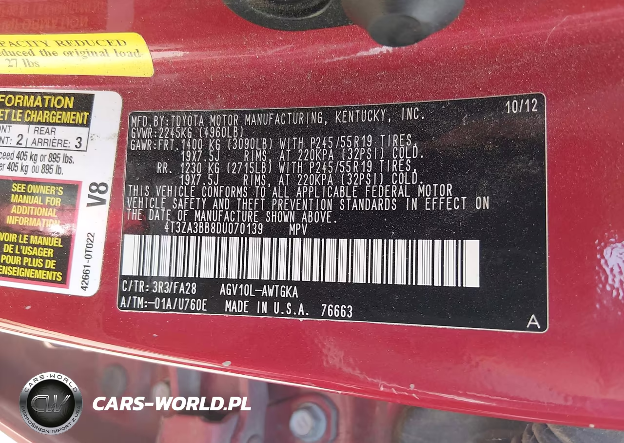 2013 Toyota Venza Le VIN:4T3ZA3BB8DU070139 - 9