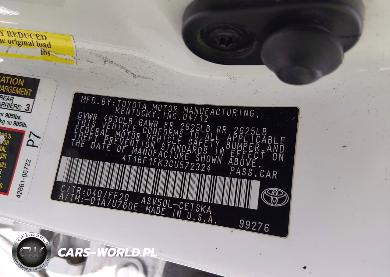 2012 Toyota Camry Se VIN:4T1BF1FK3CU572324 - 9