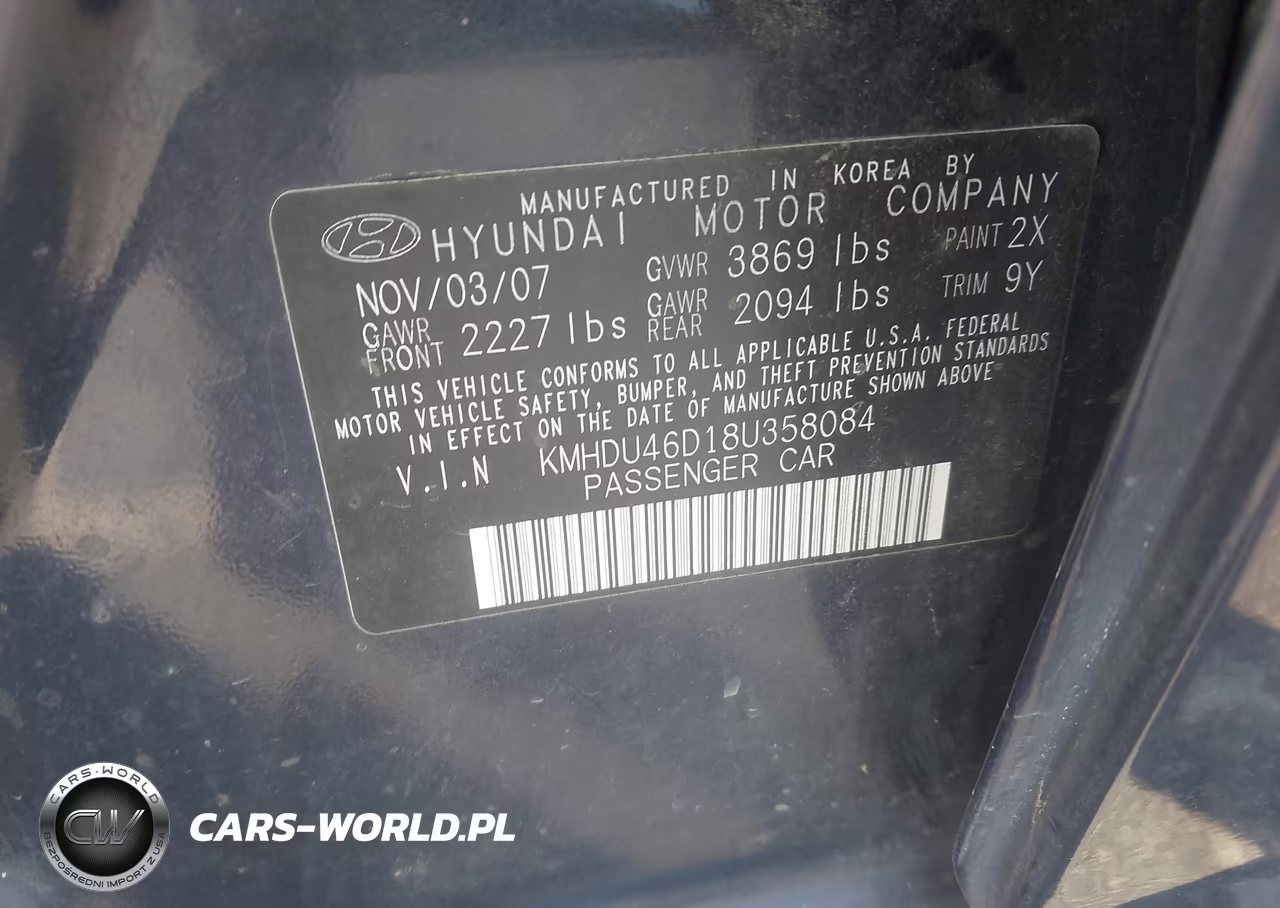 2008 Hyundai Elantra Gls-Se VIN:KMHDU46D18U358084 - 9