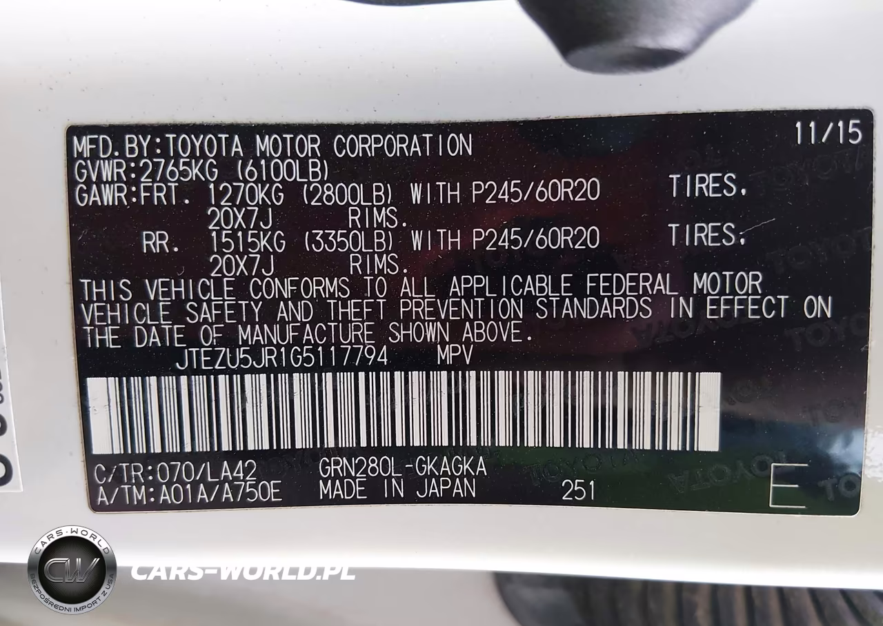 2016 Toyota 4Runner Sr5 VIN:JTEZU5JR1G5117794 - 9