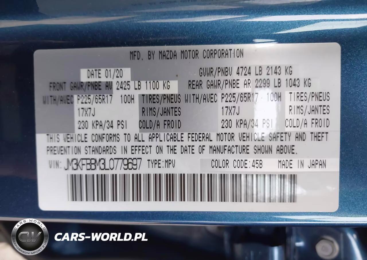 2020 Mazda Cx-5 Sport VIN:JM3KFBBM3L0779697 - 9