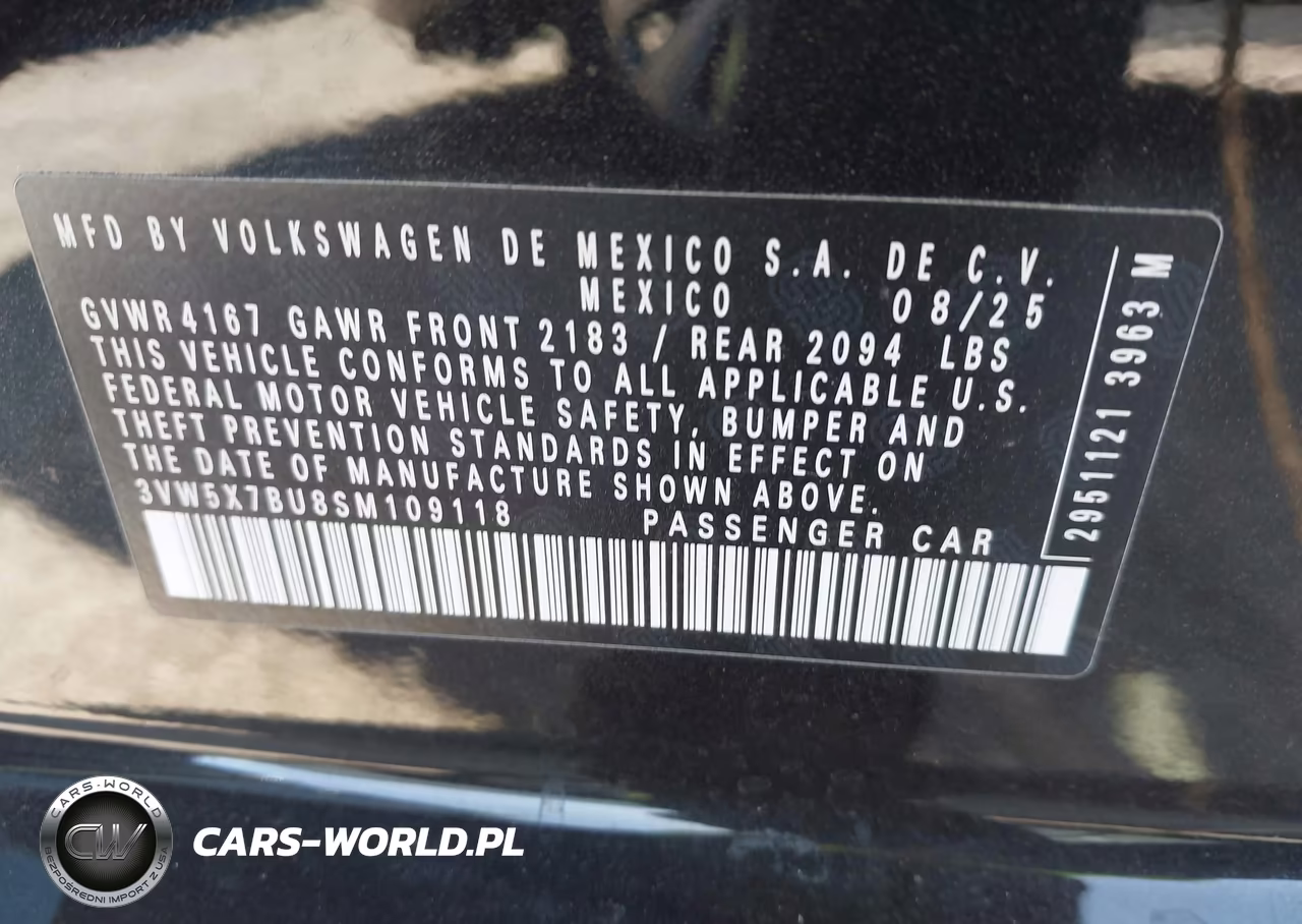 2025 Volkswagen Jetta 1.5T S VIN:3VW5X7BU8SM109118 - 9