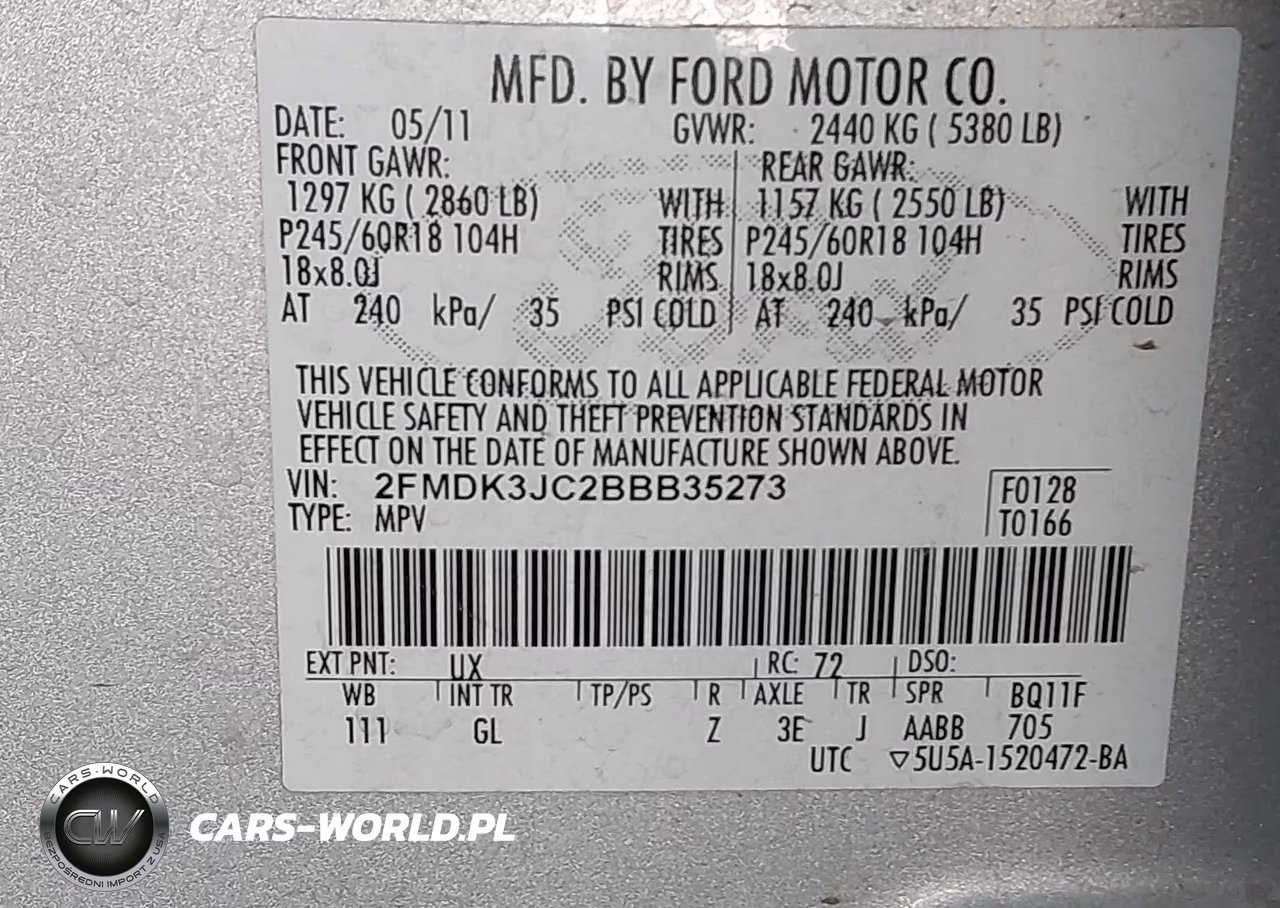 2011 Ford Edge Sel VIN:2FMDK3JC2BBB35273 - 9