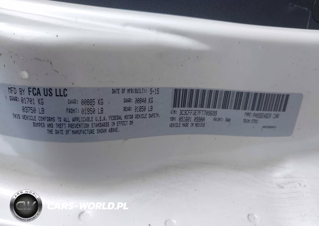 2015 Fiat 500E Battery Electric VIN:3C3CFFGE7FT709699 - 9