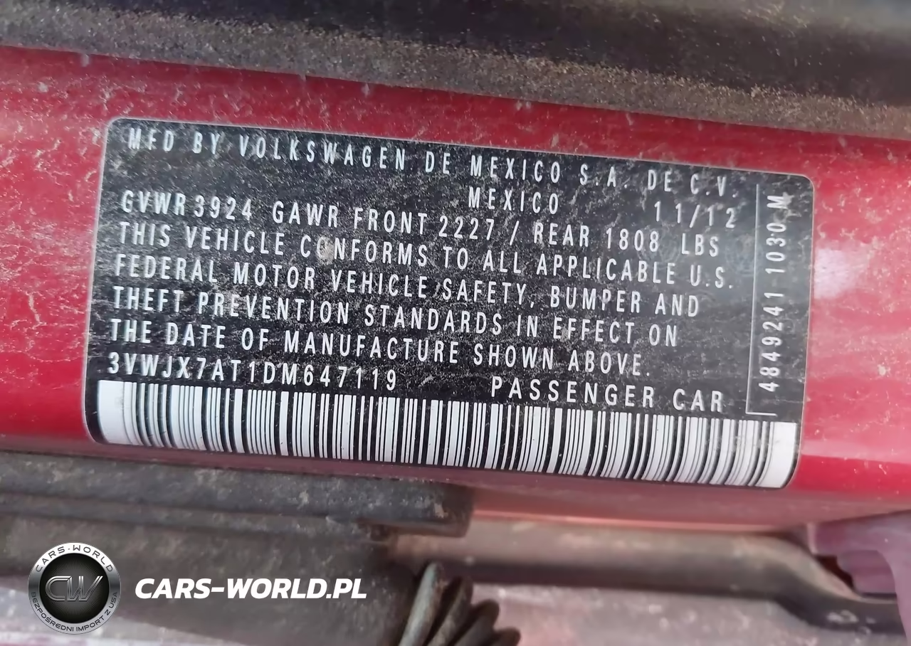 2013 Volkswagen Beetle VIN:3VWJX7AT1DM647119 - 9