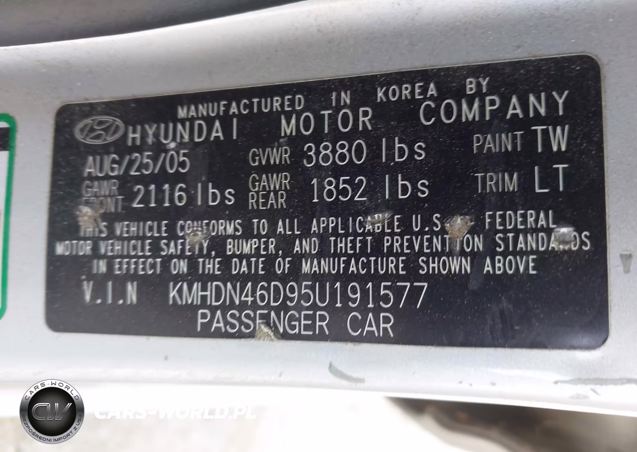 2005 Hyundai Elantra Gls-Gt VIN:KMHDN46D95U191577 - 9