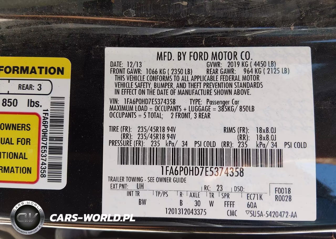 2014 Ford Fusion Se VIN:1FA6P0HD7E5374358 - 9