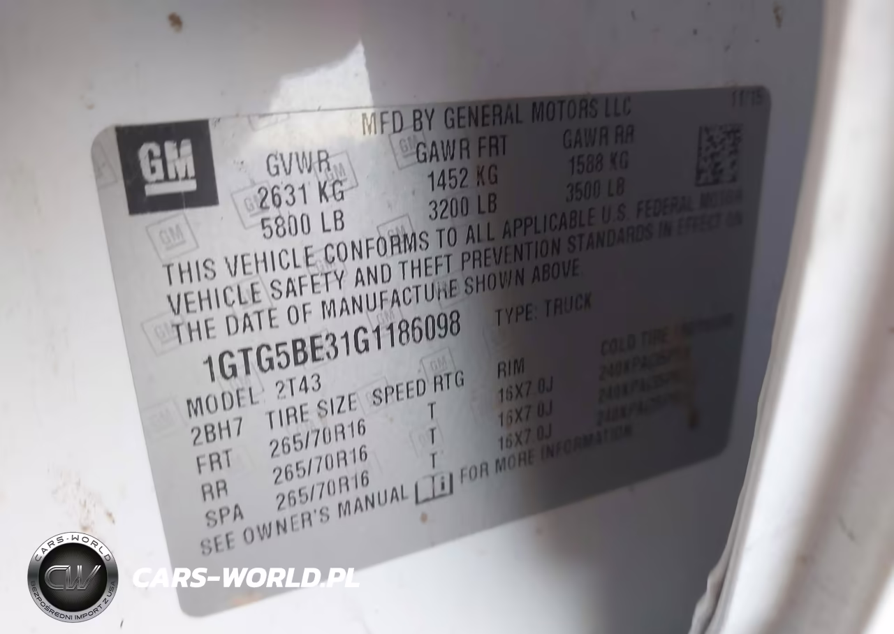 2016 GMC Canyon 2Wd VIN:1GTG5BE31G1186098 - 9