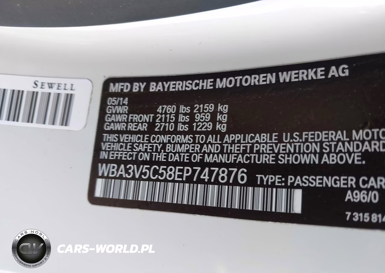 2014 BMW 428I VIN:WBA3V5C58EP747876 - 9