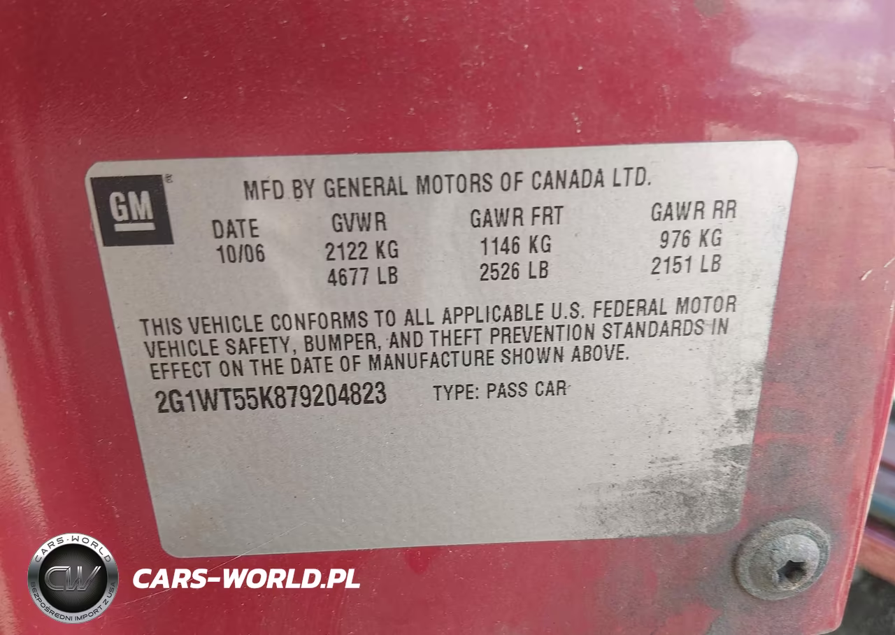 2007 Chevrolet Impala 3.5L Lt VIN:2G1WT55K879204823 - 9