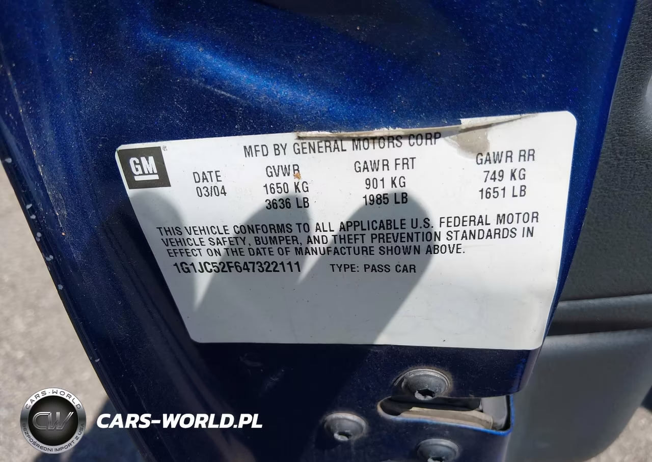 2004 Chevrolet Cavalier VIN:1G1JC52F647322111 - 9