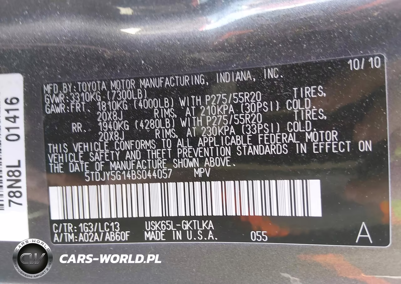 2011 Toyota Sequoia Limited 5.7L V8 VIN:5TDJY5G14BS044057 - 9