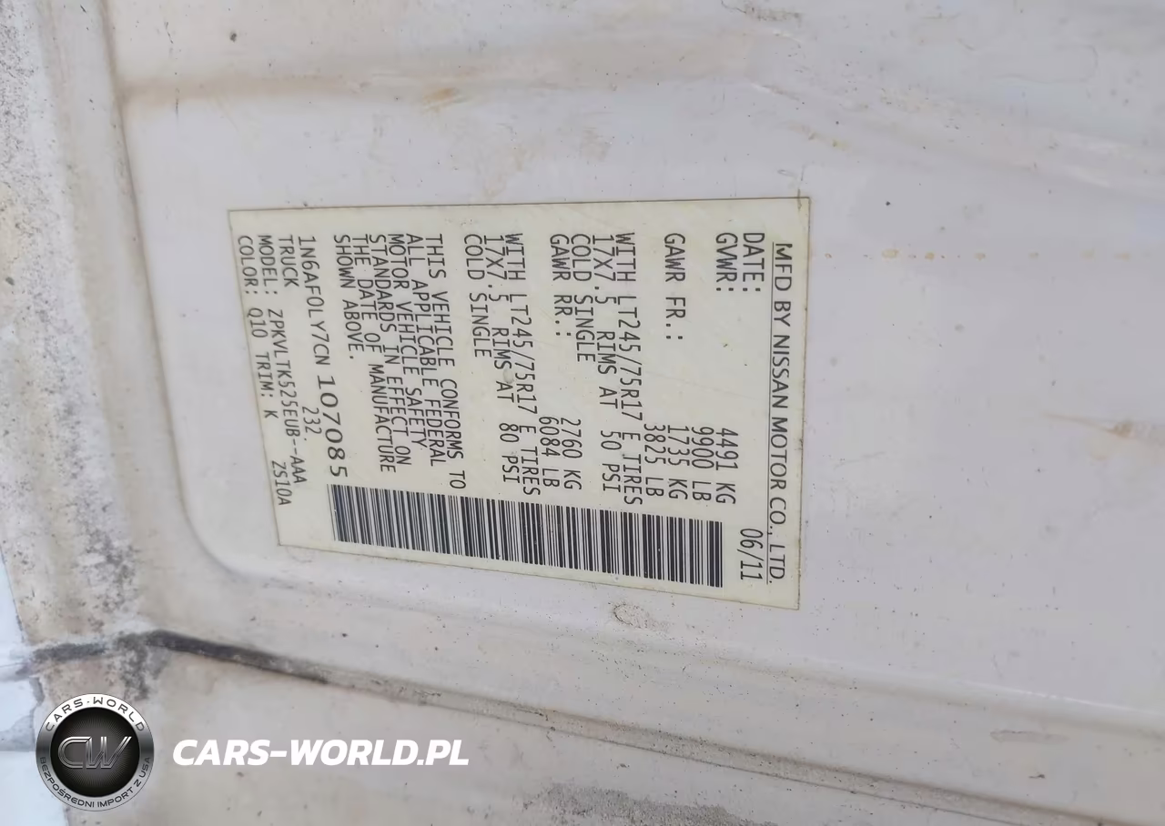 2012 Nissan Nv 3500 Nv3500 Hd Sv V8 VIN:1N6AF0LY7CN107085 - 9