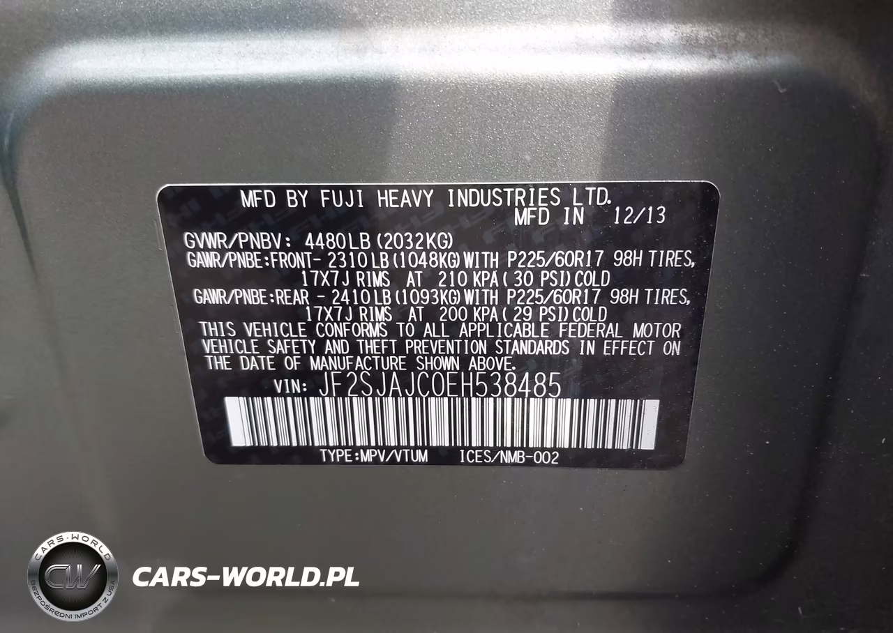 2014 Subaru Forester 2.5I Limited VIN:JF2SJAJC0EH538485 - 9