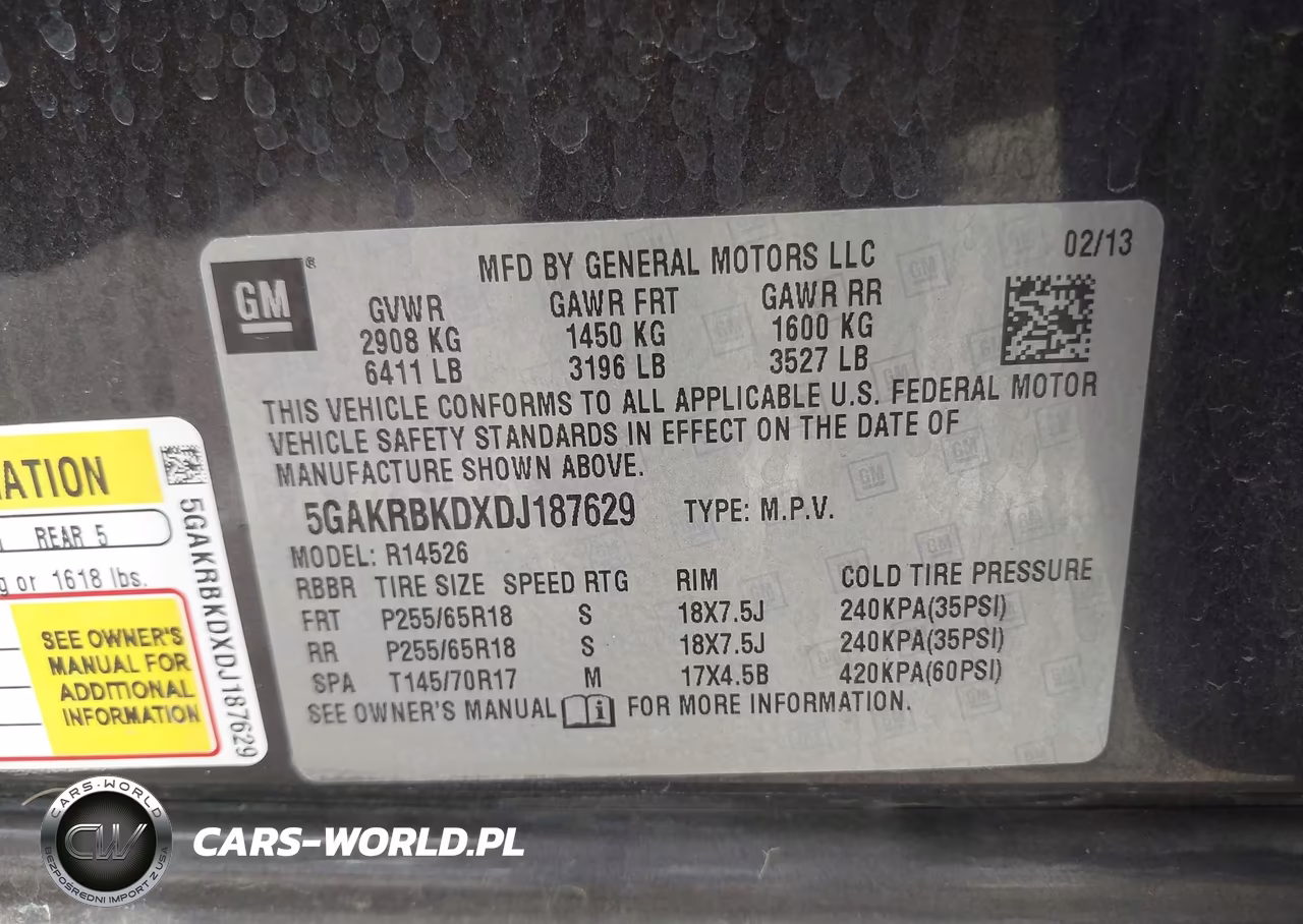 2013 Buick Enclave Convenience VIN:5GAKRBKDXDJ187629 - 9