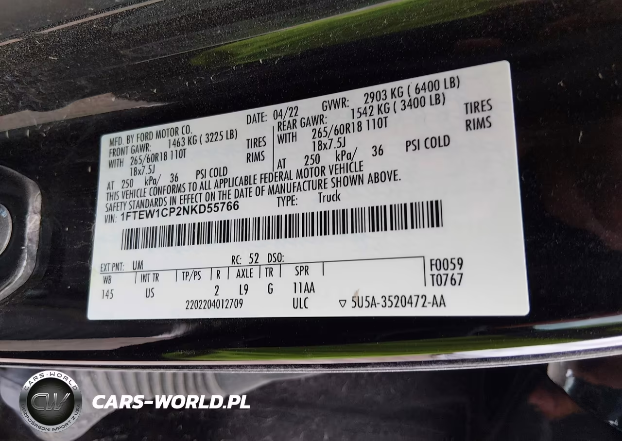 2022 Ford F-150 Xlt VIN:1FTEW1CP2NKD55766 - 9