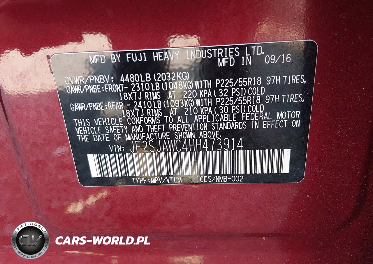 2017 Subaru Forester 2.5I Touring VIN:JF2SJAWC4HH473914 - 9