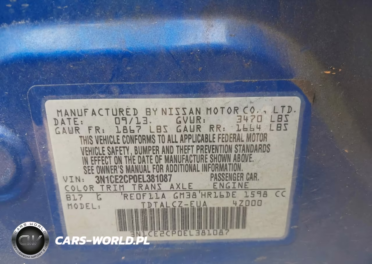 2014 Nissan Versa Note S Plus VIN:3N1CE2CP0EL381087 - 9