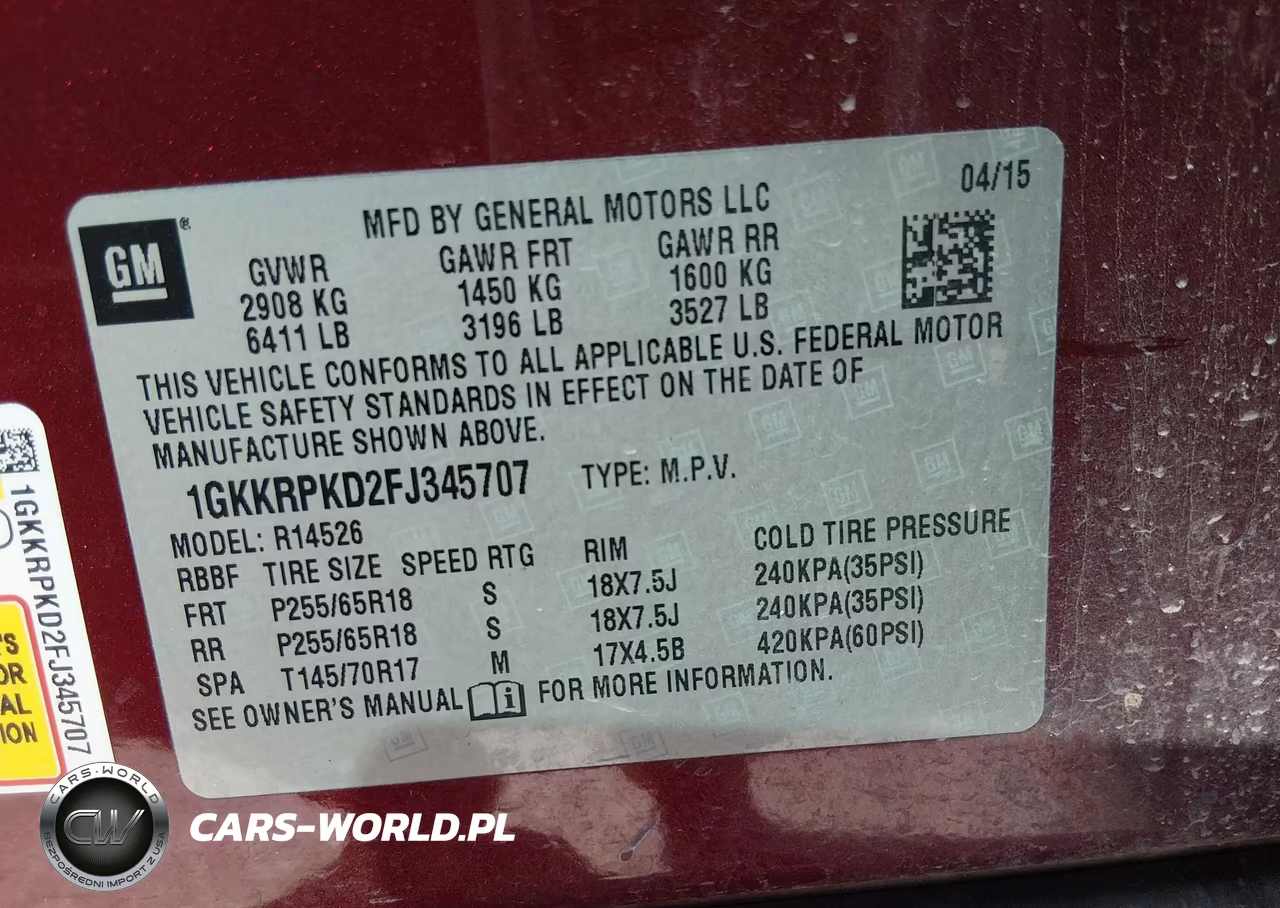2015 GMC Acadia Sle-2 VIN:1GKKRPKD2FJ345707 - 9