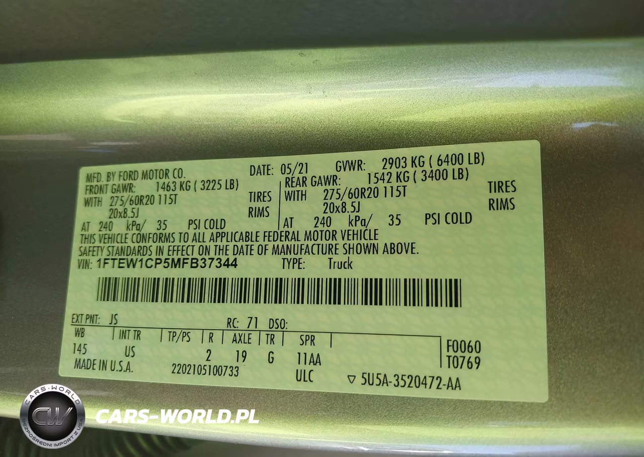 2021 Ford F-150 Xlt VIN:1FTEW1CP5MFB37344 - 9