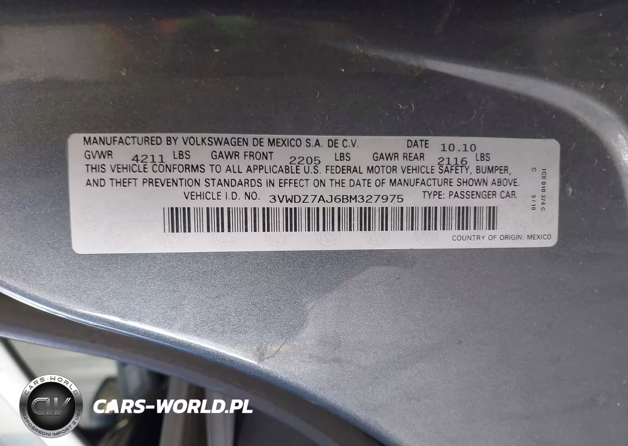 2011 Volkswagen Jetta 2.5L Se VIN:3VWDZ7AJ6BM327975 - 9