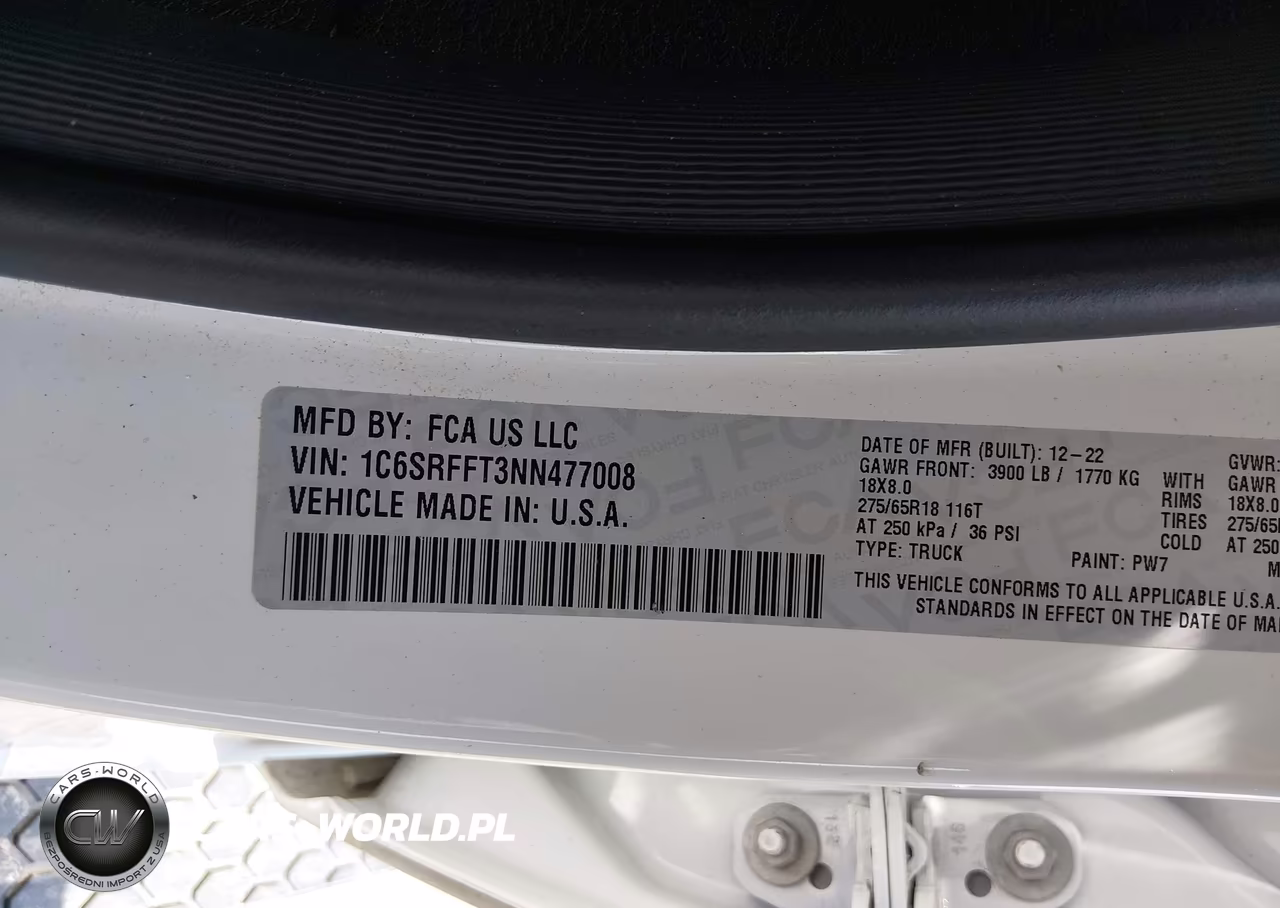 2022 Ram 1500 Big Horn 4X4 5'7 Box VIN:1C6SRFFT3NN477008 - 9