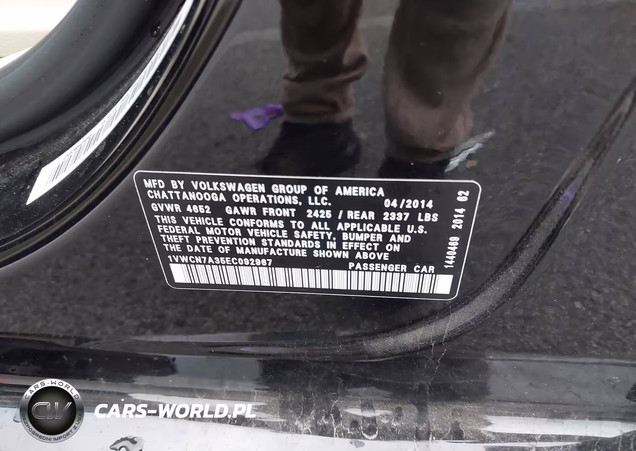 2014 Volkswagen Passat 2.0L Tdi Sel Premium VIN:1VWCN7A35EC092967 - 9