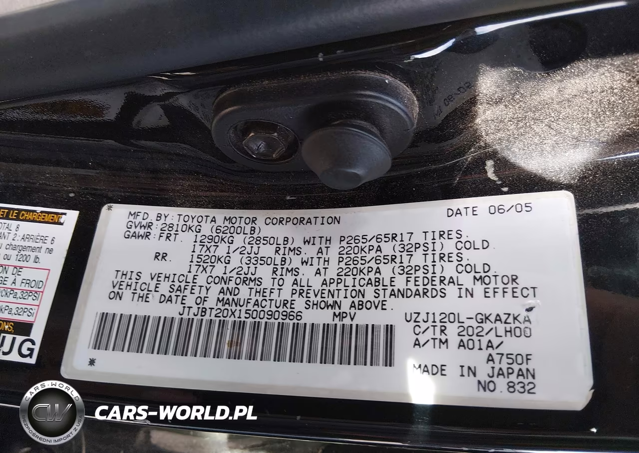 2005 Lexus Gx 470 VIN:JTJBT20X150090966 - 9