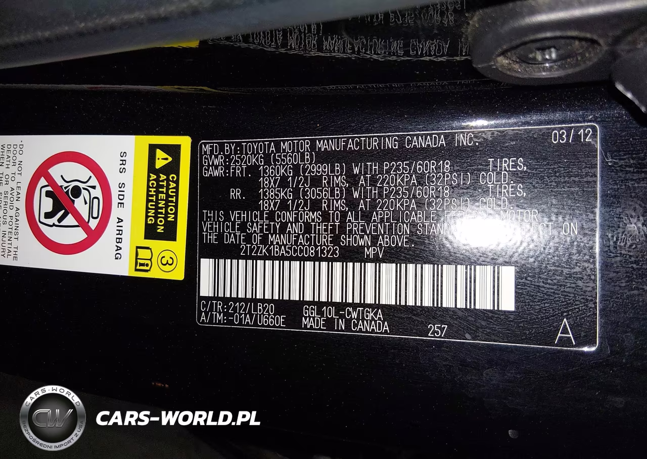 2012 Lexus Rx 350 VIN:2T2ZK1BA5CC081323 - 9
