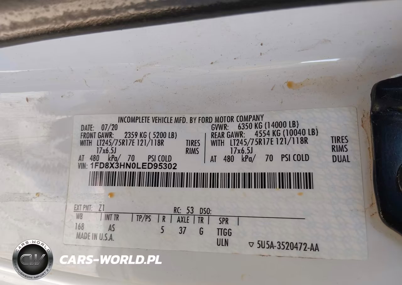2020 Ford F-350 Chassis Xl VIN:1FD8X3HN0LED95302 - 9