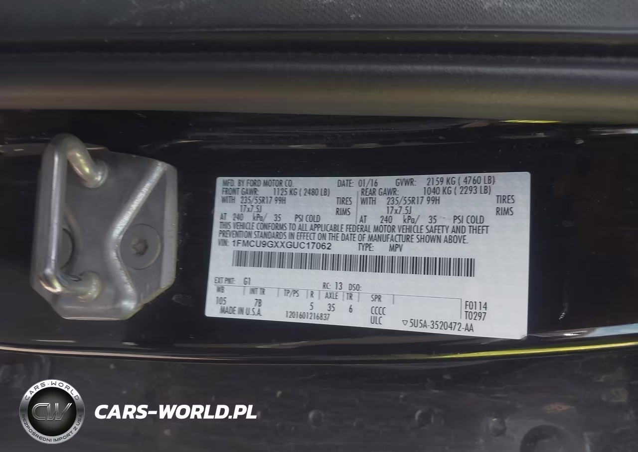 2016 Ford Escape Se VIN:1FMCU9GXXGUC17062 - 9