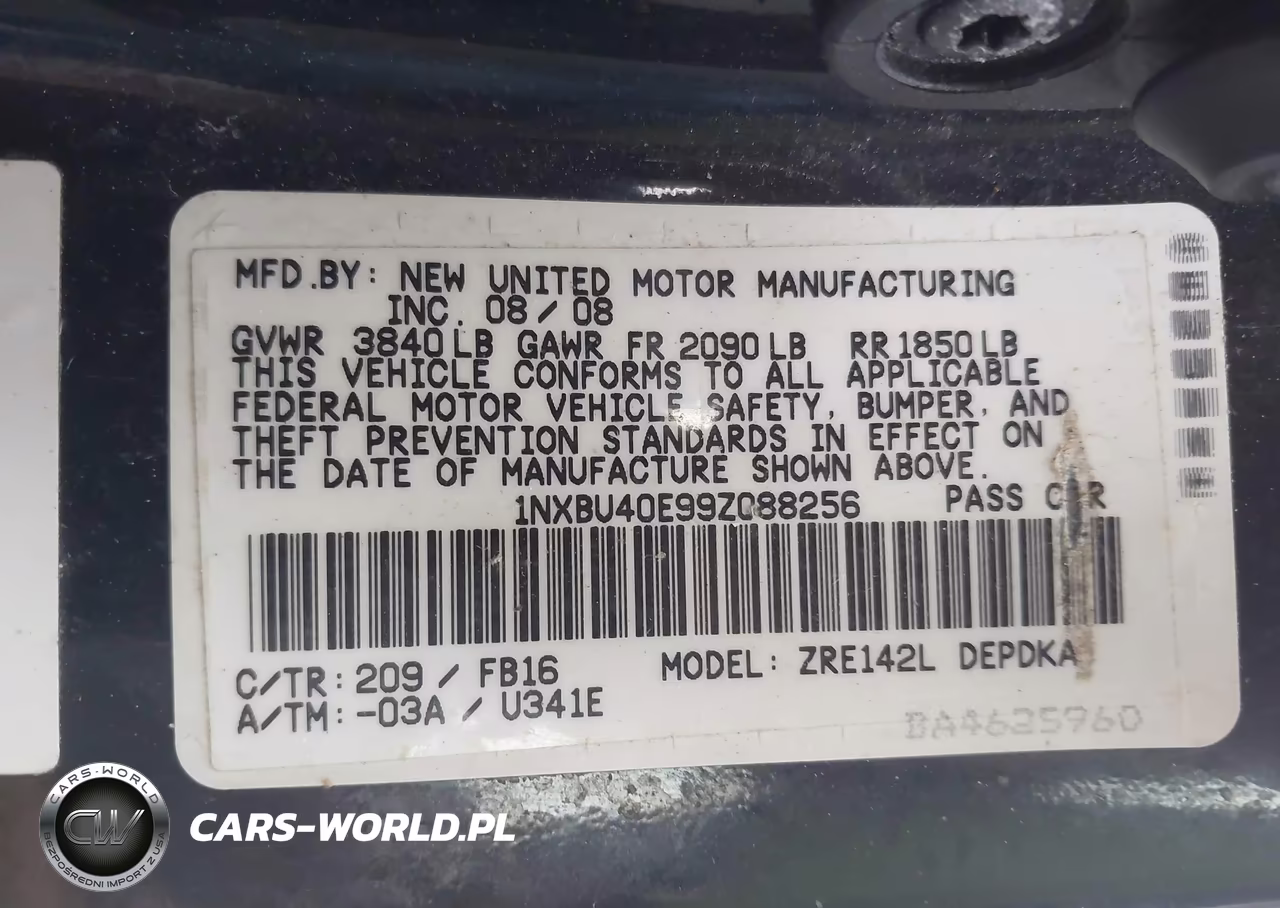 2009 Toyota Corolla VIN:1NXBU40E99Z088256 - 9