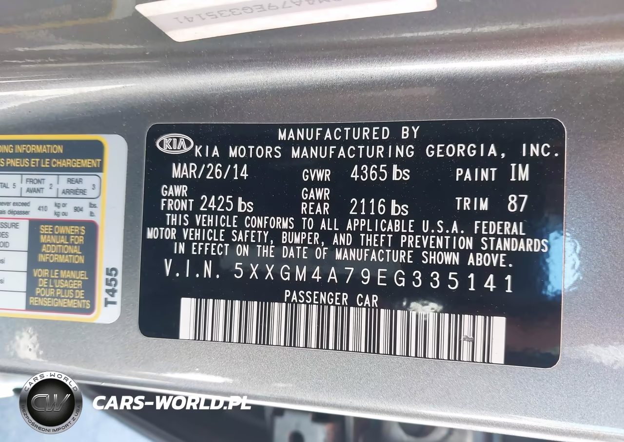 2014 Kia Optima Lx VIN:5XXGM4A79EG335141 - 9