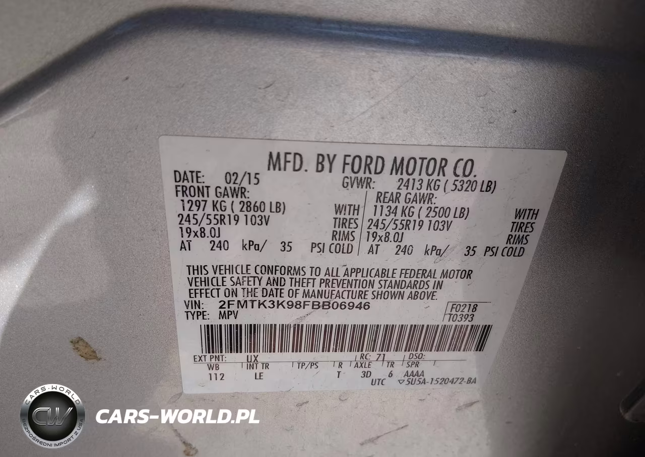 2015 Ford Edge Titanium VIN:2FMTK3K98FBB06946 - 9