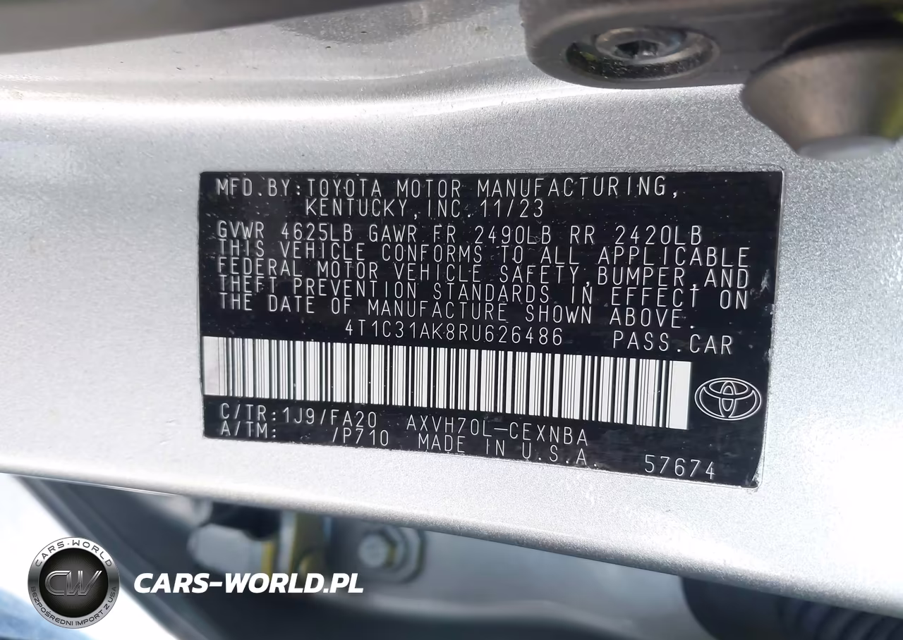 2024 Toyota Camry Hybrid Le VIN:4T1C31AK8RU626486 - 9