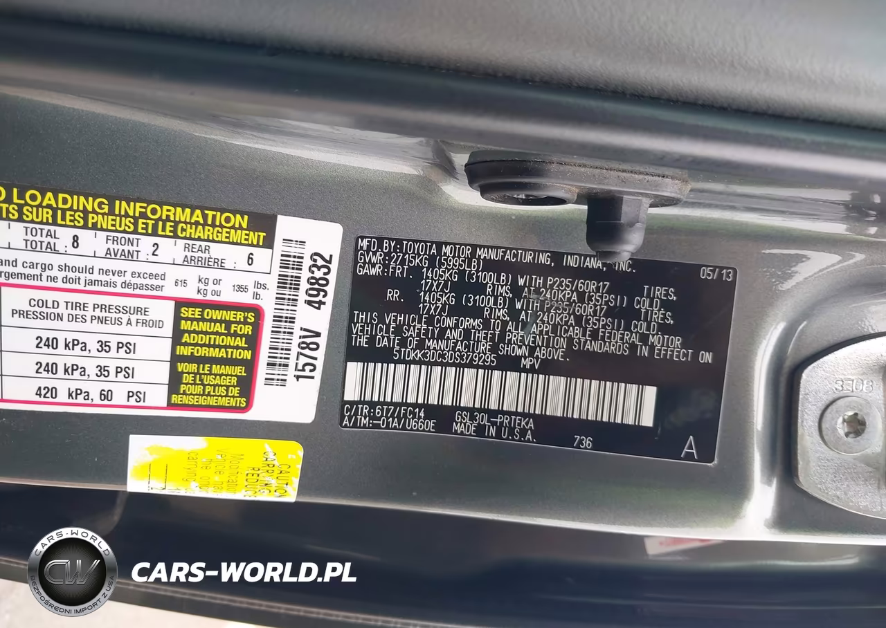 2013 Toyota Sienna Le V6 8 Passenger VIN:5TDKK3DC3DS379295 - 9