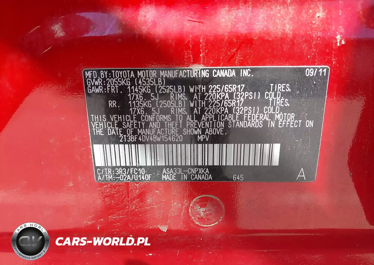 2011 Toyota Rav4 VIN:2T3BF4DV4BW154620 - 9