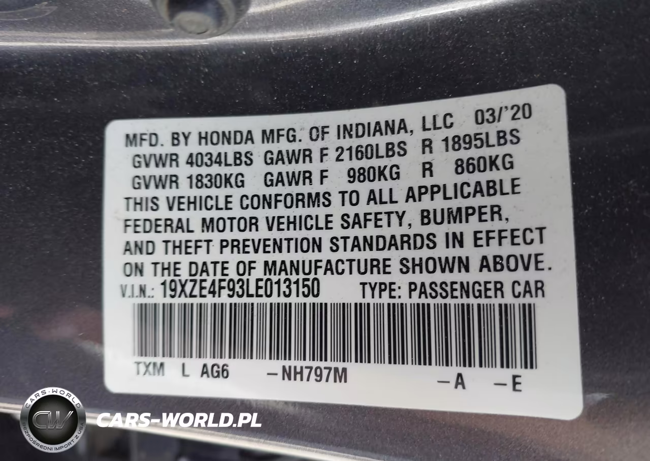 2020 Honda Insight Touring VIN:19XZE4F93LE013150 - 9