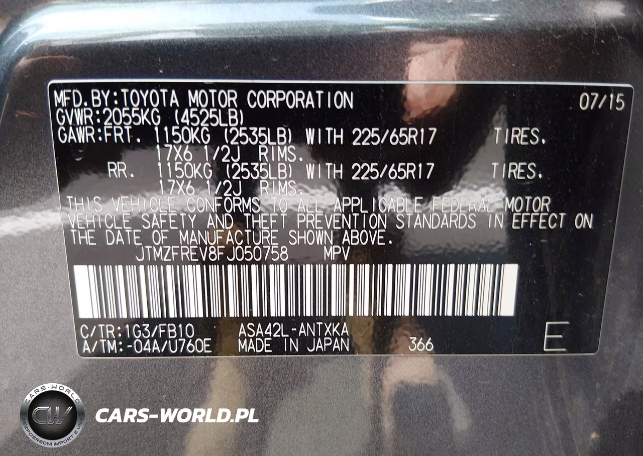 2015 Toyota Rav4 Le VIN:JTMZFREV8FJ050758 - 9