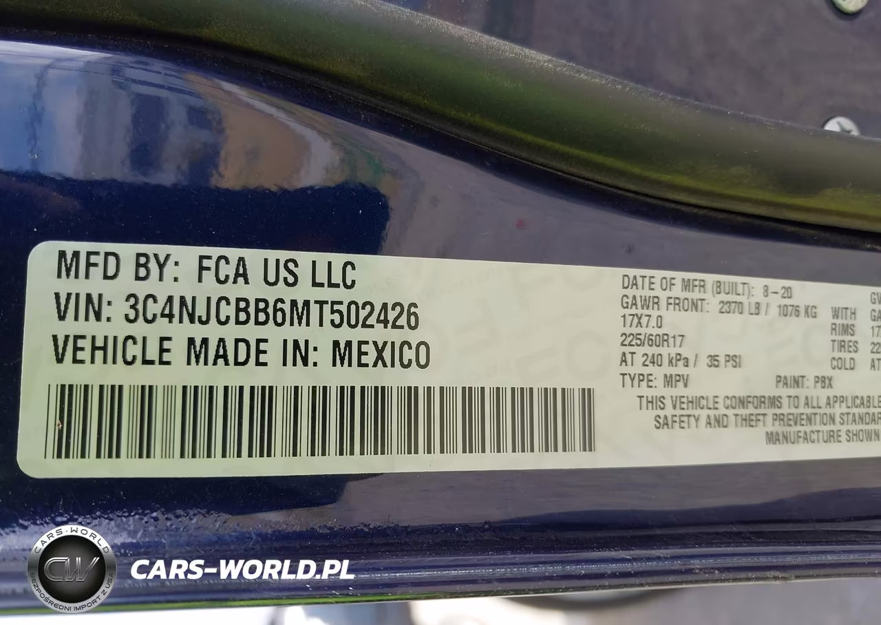2021 Jeep Compass Latitude Fwd VIN:3C4NJCBB6MT502426 - 9