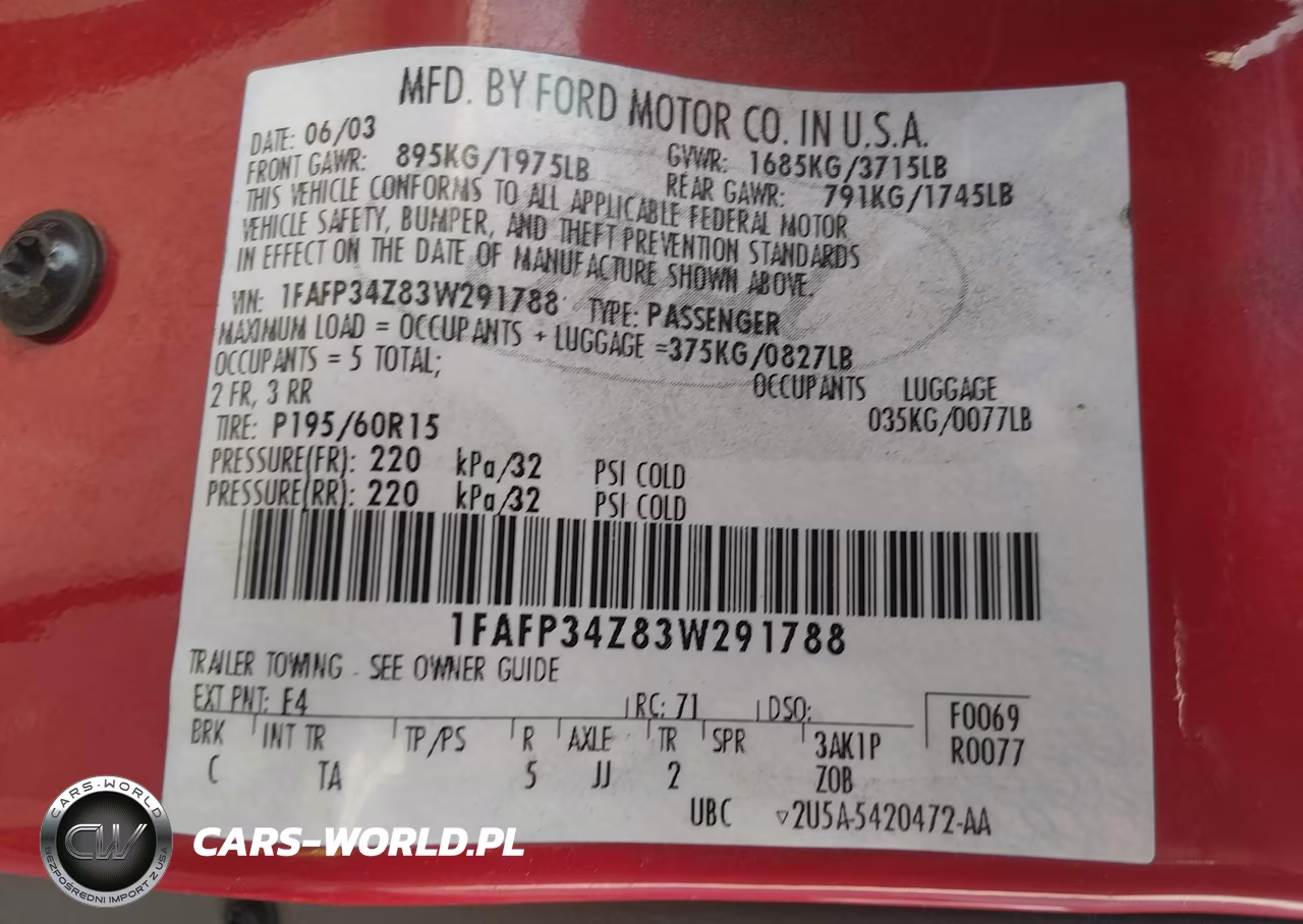 2003 Ford Focus Se VIN:1FAFP34Z83W291788 - 9