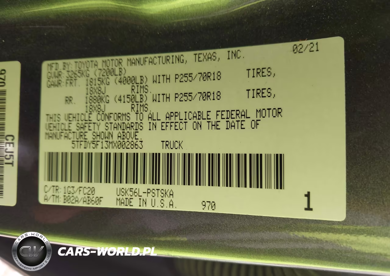 2021 Toyota Tundra Sr5 VIN:5TFDY5F13MX002863 - 9