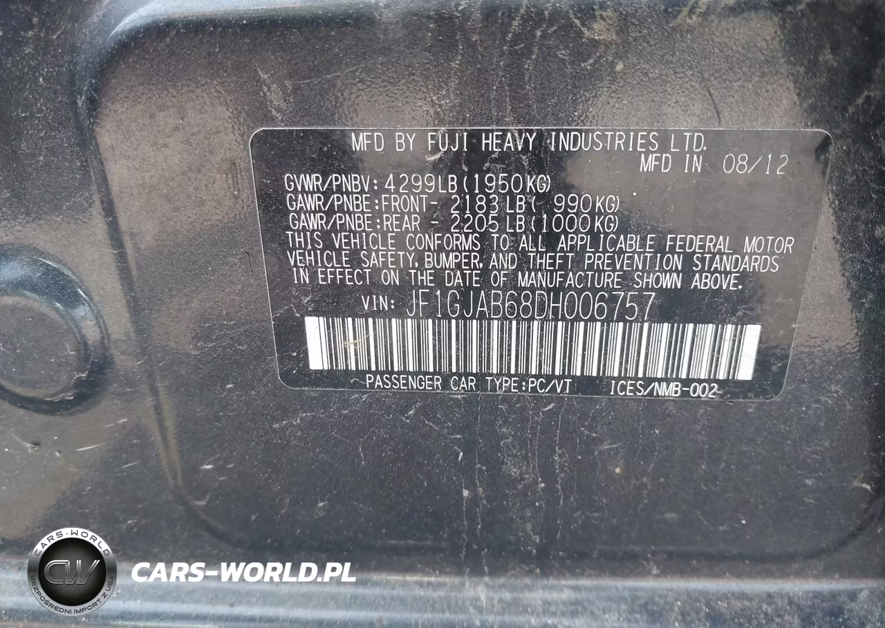 2013 Subaru Impreza 2.0I Premium VIN:JF1GJAB68DH006757 - 9